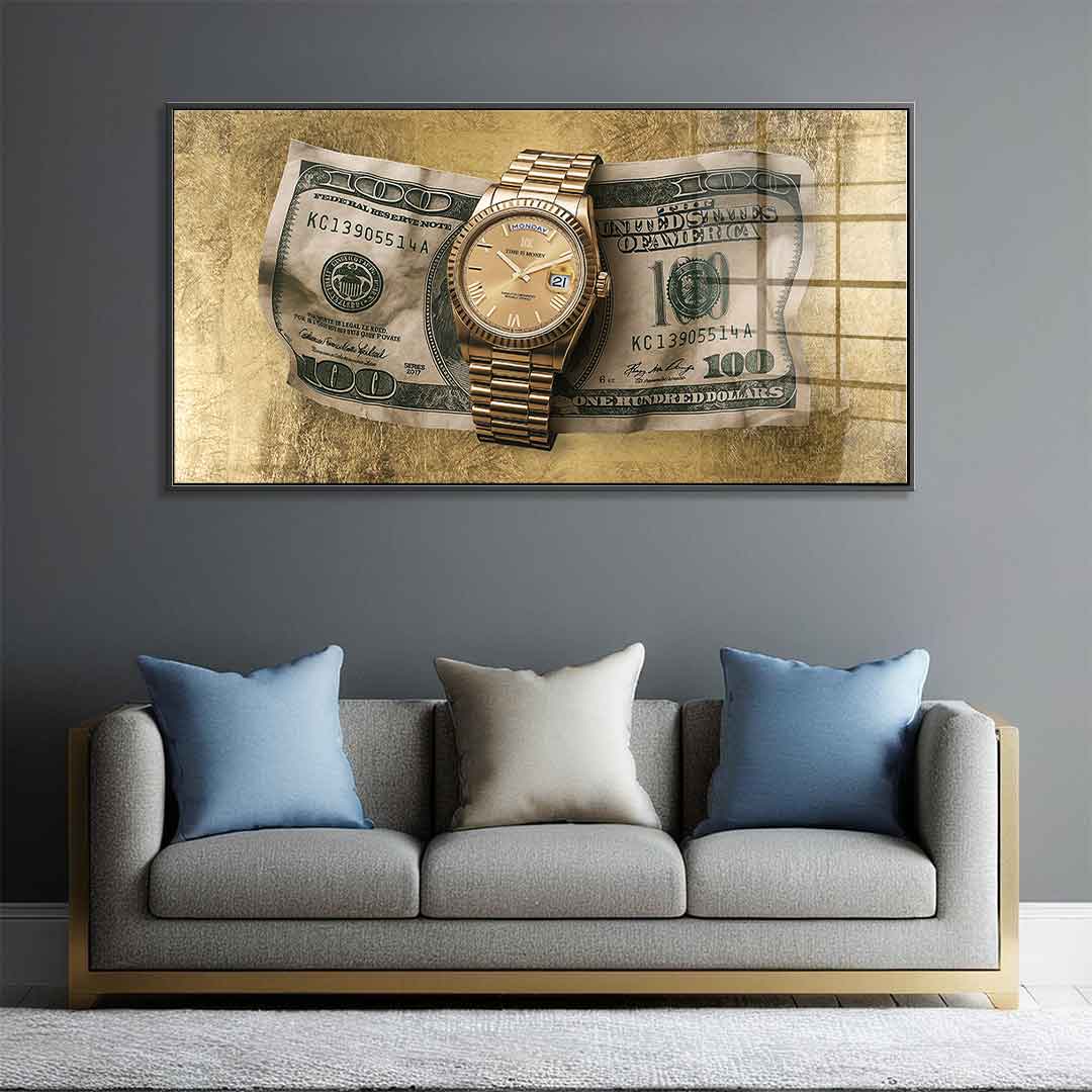 DOTCOMCANVAS 24K Feingold Bild Time is Money - 24K Feingold
