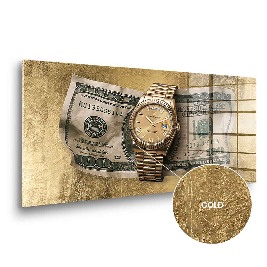 DOTCOMCANVAS 24K Feingold Bild Time is Money - 24K Feingold