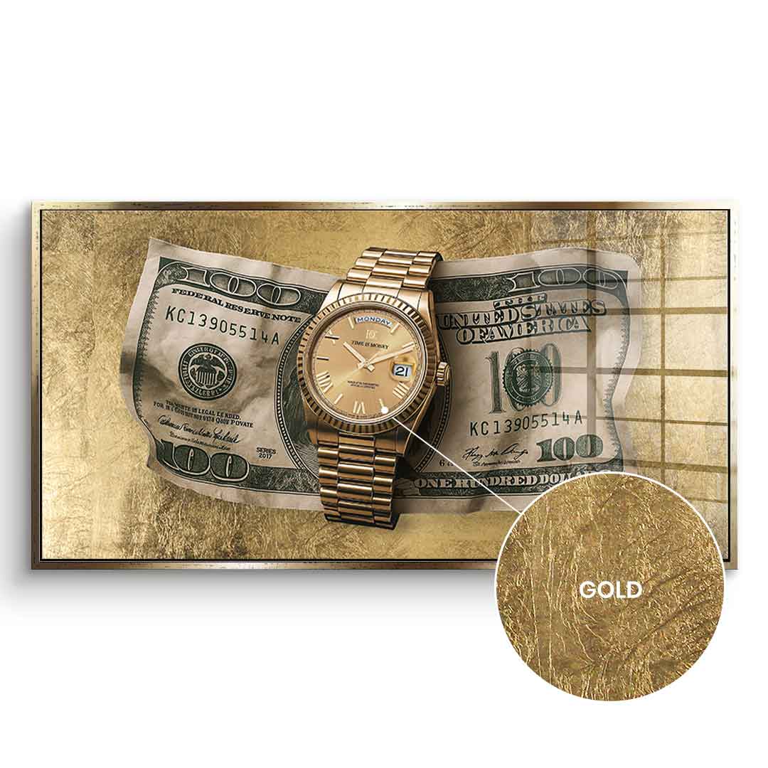 DOTCOMCANVAS 24K Feingold Bild Time is Money - 24K Feingold