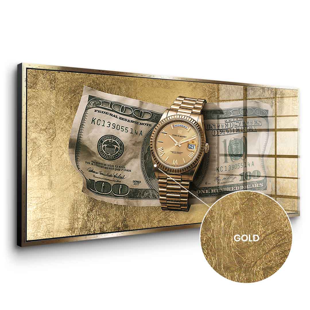 DOTCOMCANVAS 24K Feingold Bild Time is Money - 24K Feingold