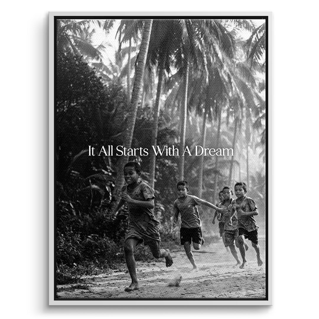Dream Track and Field Leinwandbild Schwarzweiß Front Weiß