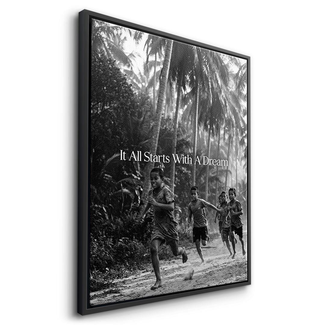 Dream Track and Field Leinwandbild Schwarzweiß Seitenansicht Schwarz
