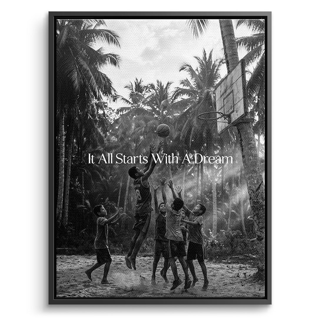 Dream Basketball Leinwand front bf S&W