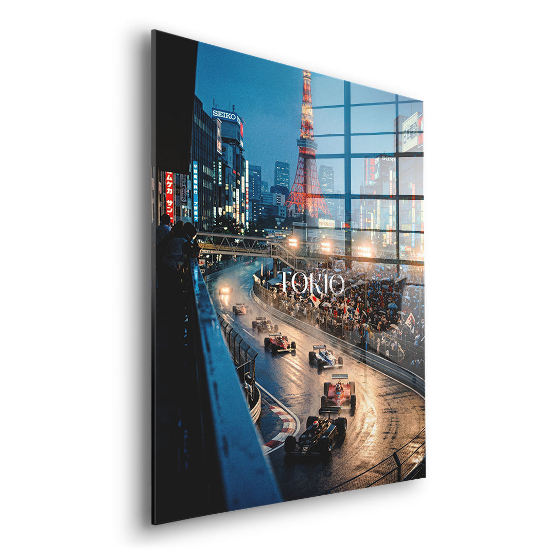DOTCOMCANVAS Tokyo F1 Acrylglasbild Seitenansicht ohne Rahmen