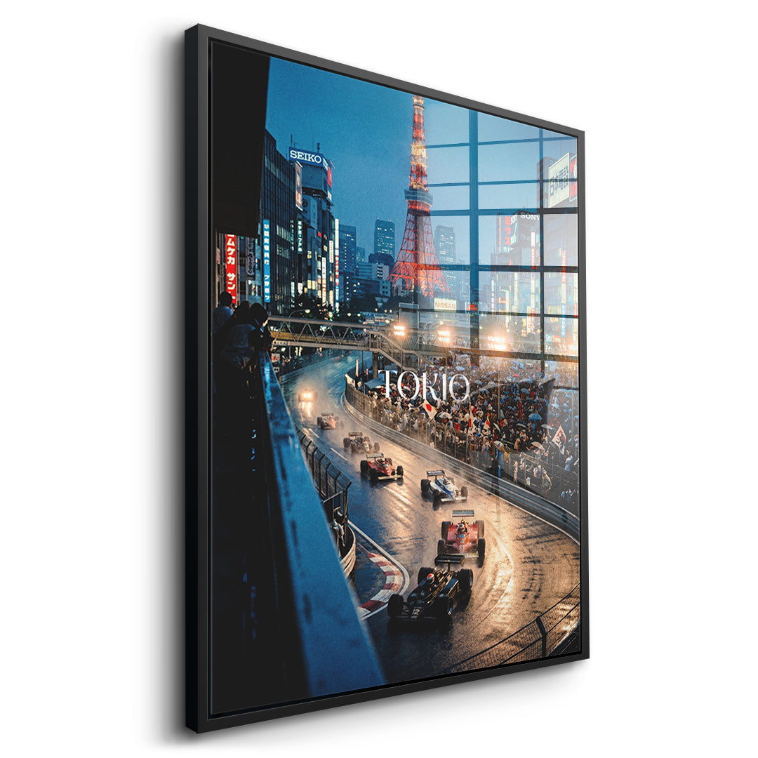 DOTCOMCANVAS Tokyo F1 Acrylglasbild Seitenansicht schwarz