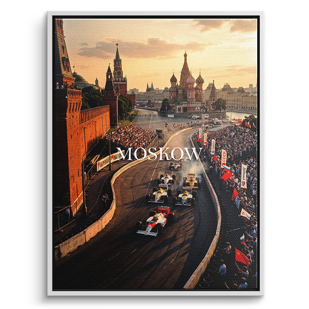 DOTCOMCANVAS Moscow F1 Leinwandbild Vorderansicht mit weissem Rahmen