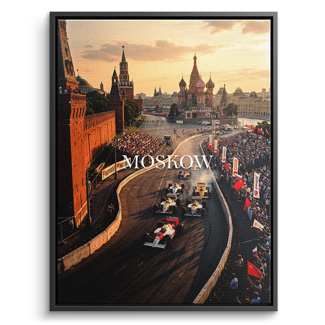 DOTCOMCANVAS Moscow F1 Leinwandbild Vorderansicht mit schwarzem Rahmen