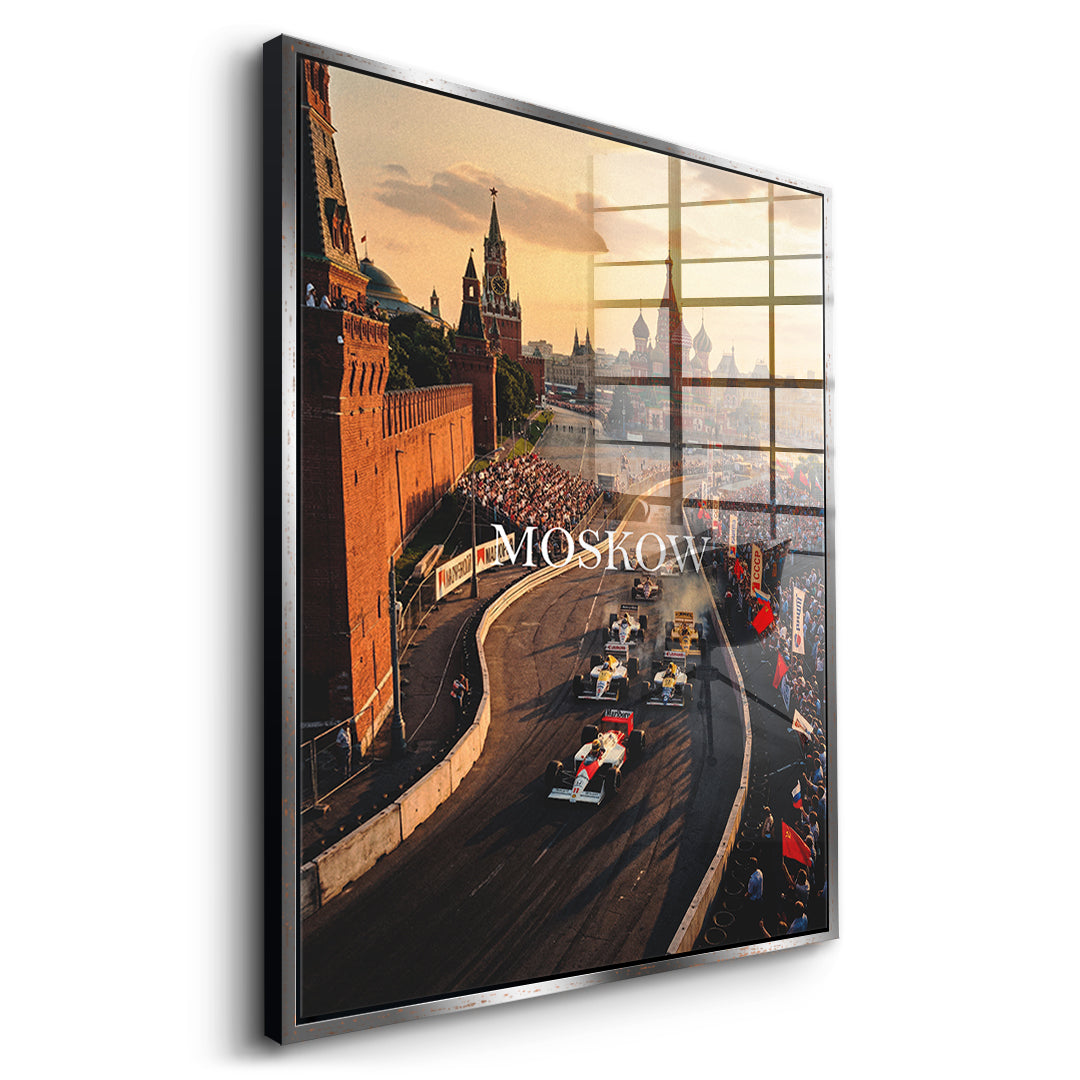 DOTCOMCANVAS Moscow F1 Acrylglasbild Seitenansicht silber