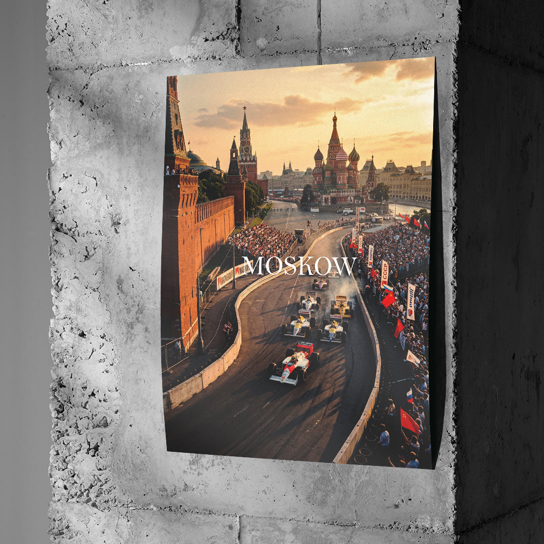 DOTCOMCANVAS Moscow F1 Poster auf Betonwand