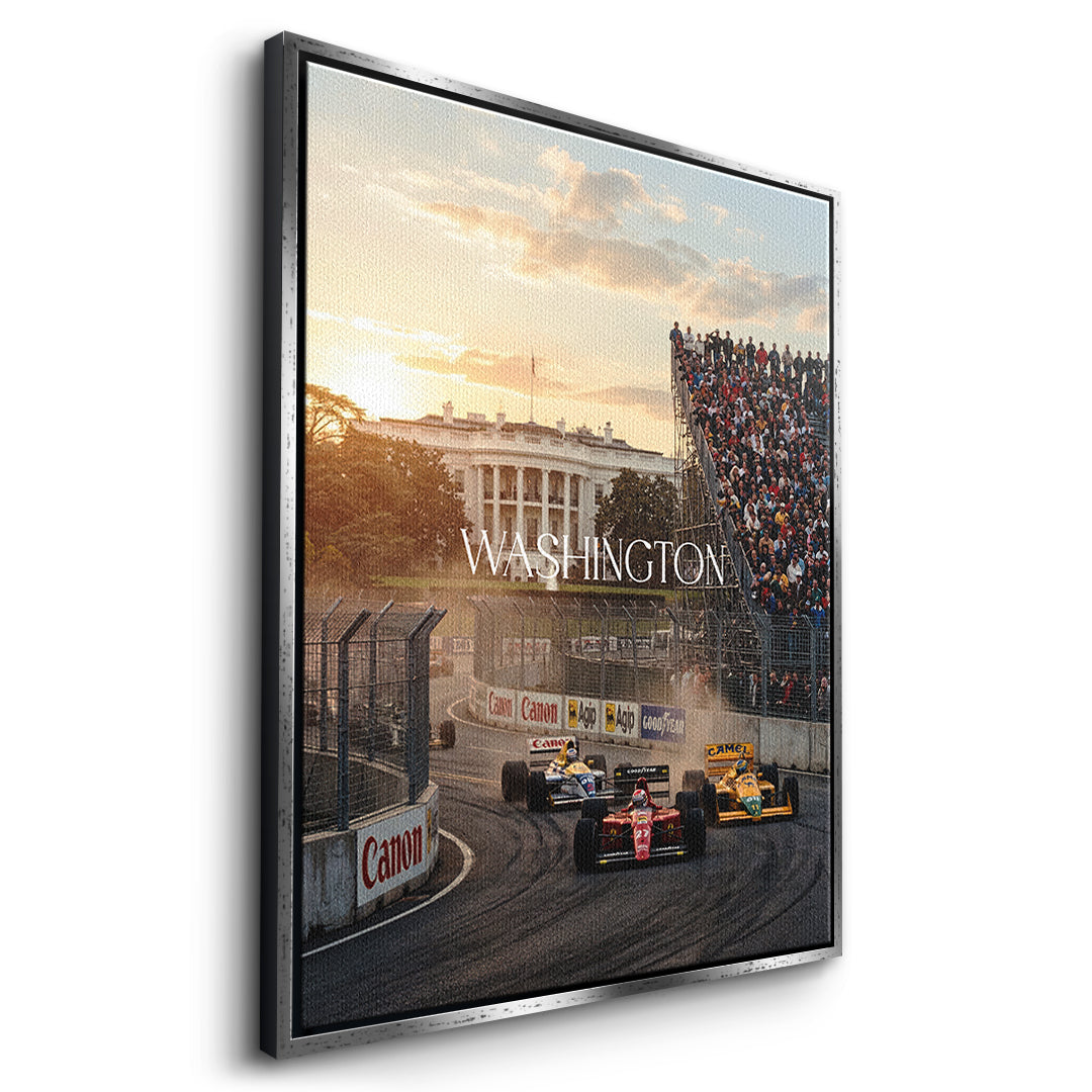 DOTCOMCANVAS Washington F1 Leinwandbild Seitenansicht silber