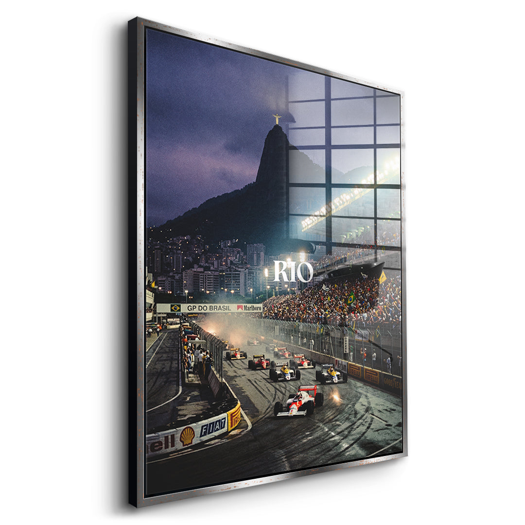 DOTCOMCANVAS Rio F1 Acrylglasbild Seitenansicht silber