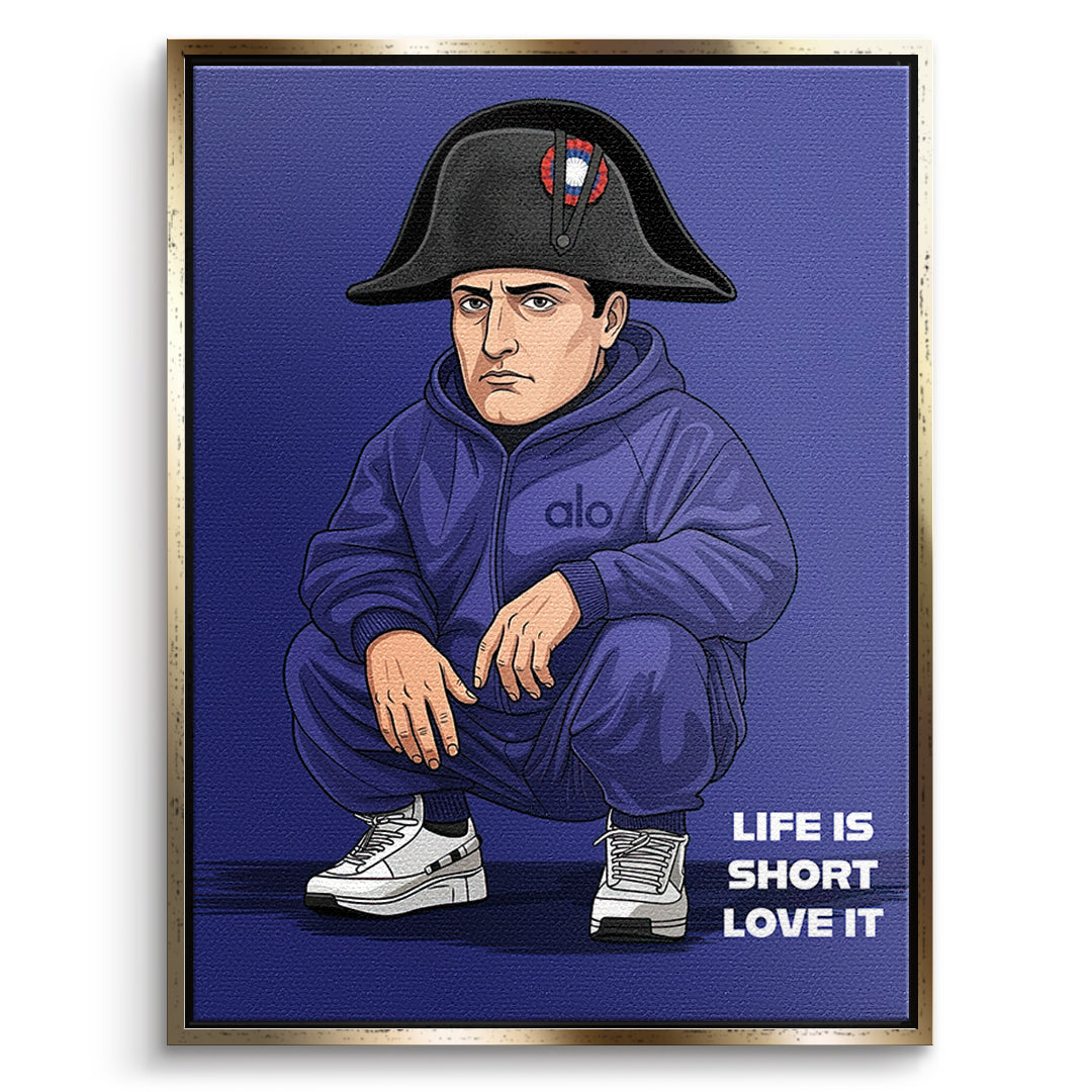 Napoleon Swag Leinwandbild goldener Rahmen Frontalansicht