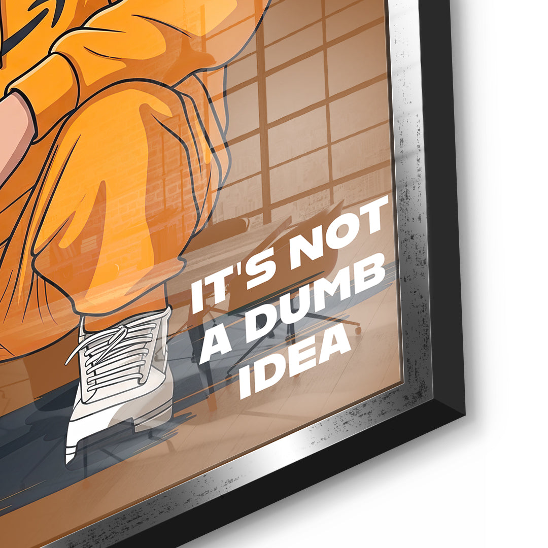 DOTCOMCANVAS Jeff Bezos Swag Acrylglasbild Detail mit silbernem Rahmen