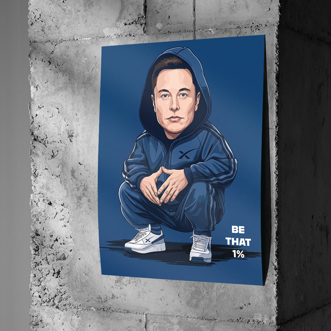DOTCOMCANVAS Elon Musk Swag Poster Beton-Wand