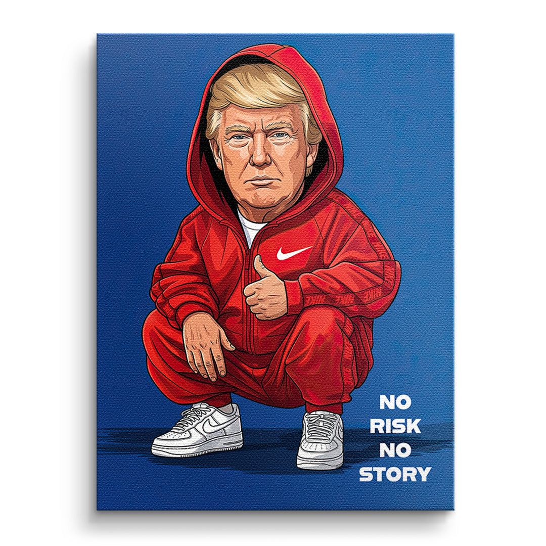 DOTCOMCANVAS Trump Swag Leinwandbild Vorderansicht ohne Rahmen