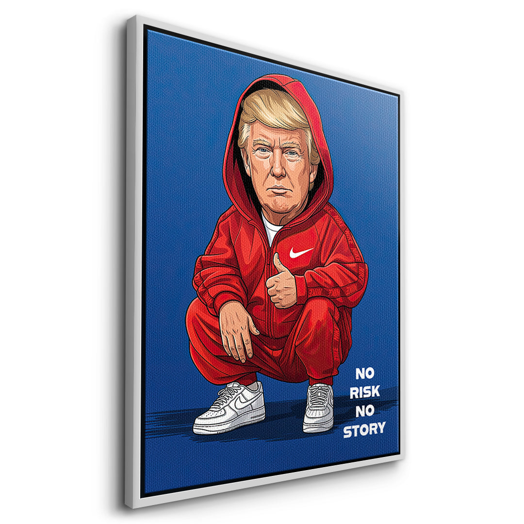 DOTCOMCANVAS Trump Swag Leinwandbild Seitenansicht mit weißem Rahmen