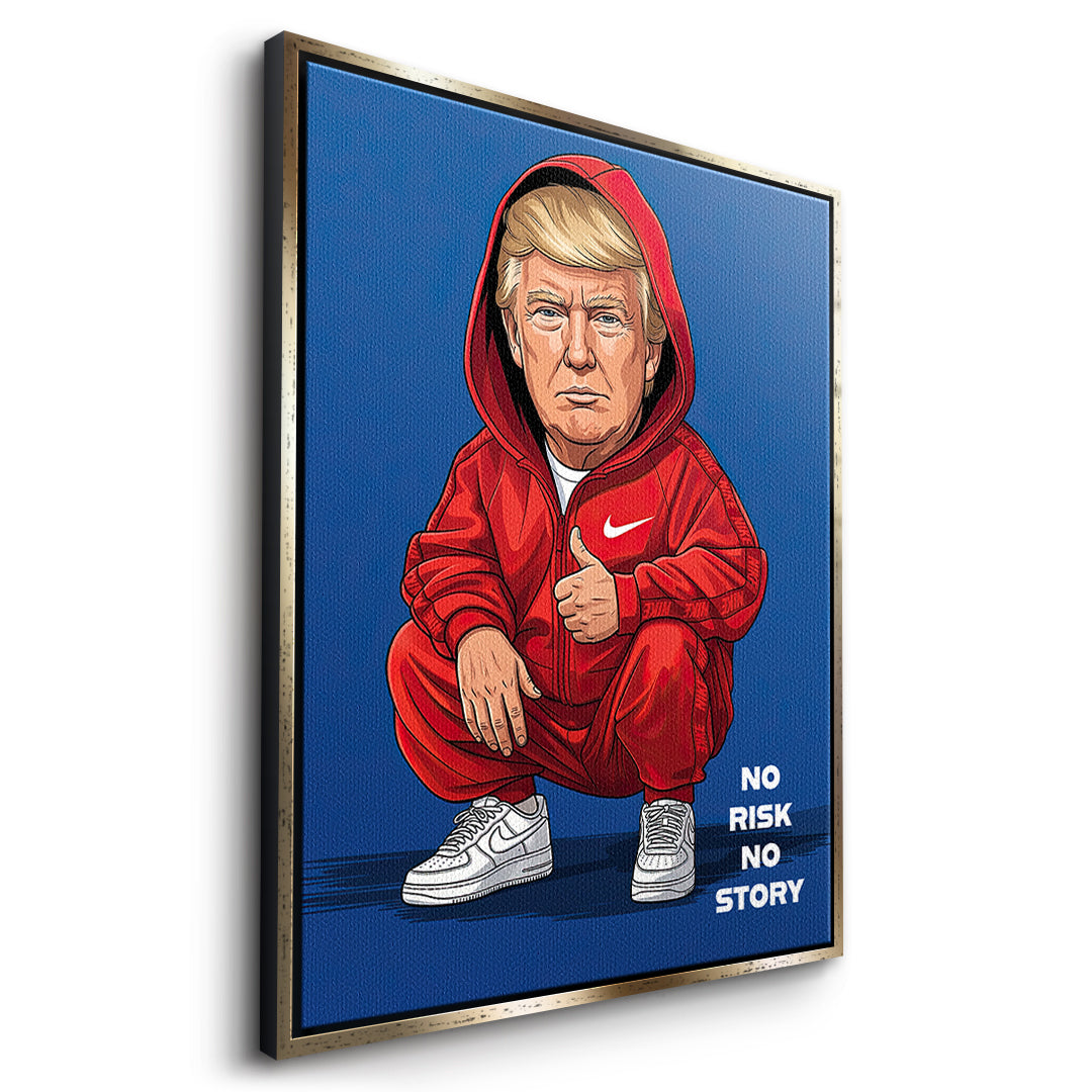 DOTCOMCANVAS Trump Swag Leinwandbild Seitenansicht mit goldenem Rahmen
