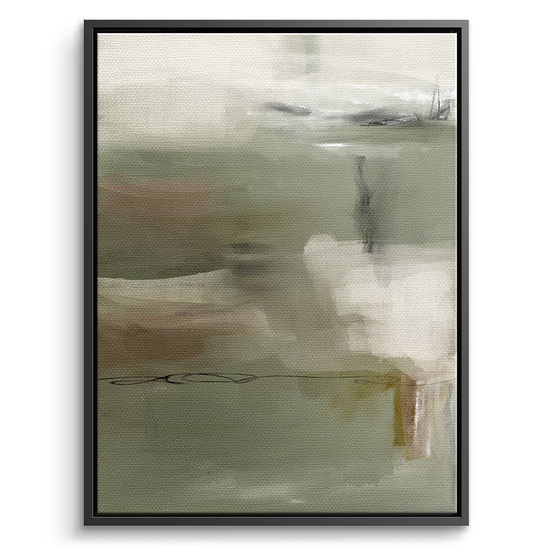 DOTCOMCANVAS Emerald Whispers Leinwandbild Vorderansicht mit schwarzem Rahmen