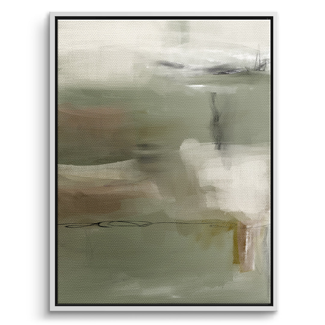 DOTCOMCANVAS Emerald Whispers Leinwandbild Vorderansicht mit weissem Rahmen