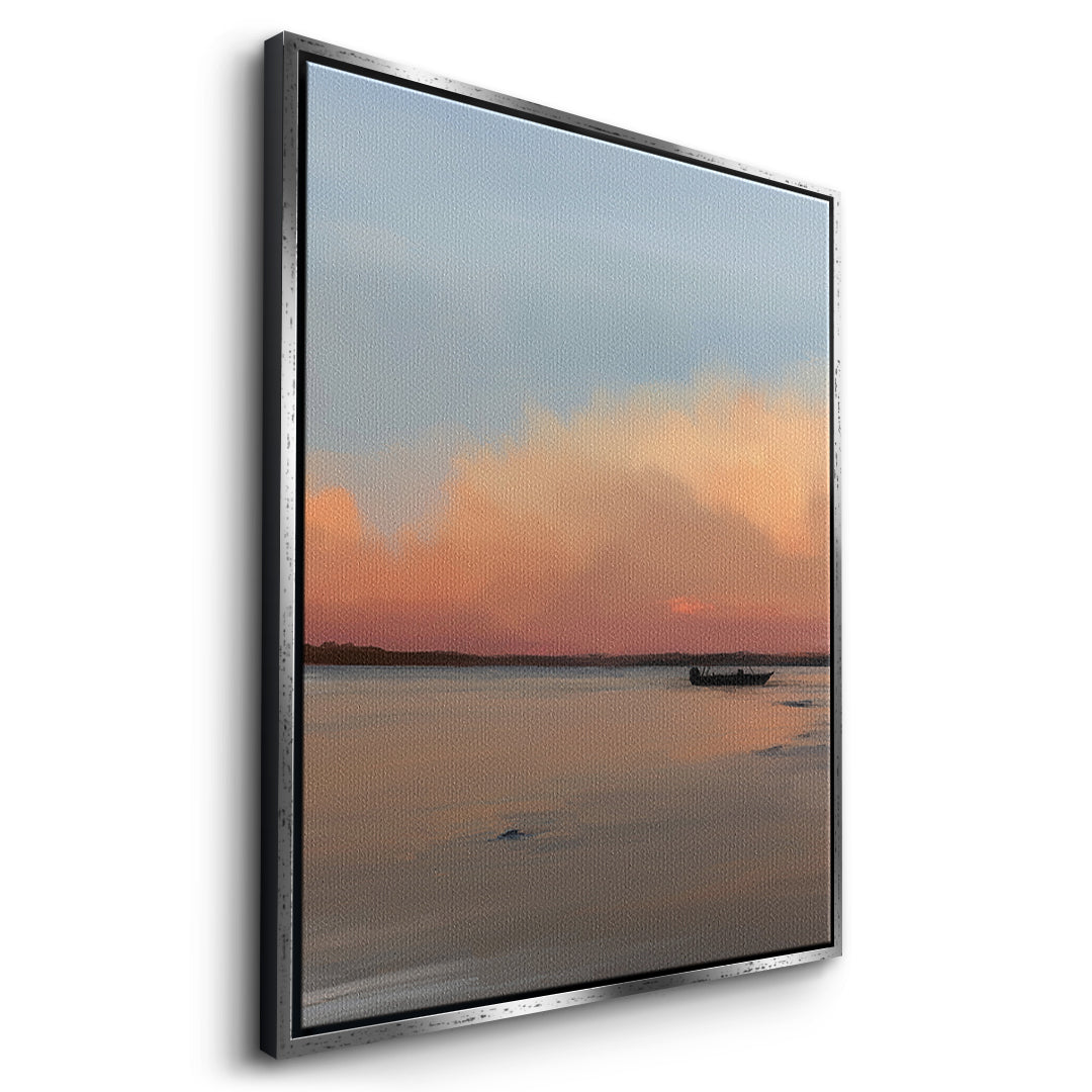 DOTCOMCANVAS Porto Rico Leinwandbild Seitenansicht mit silbernem Rahmen