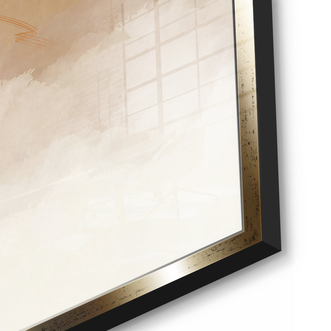 DOTCOMCANVAS In soft time Acrylglasbild Detailansicht mit goldenem Rahmen