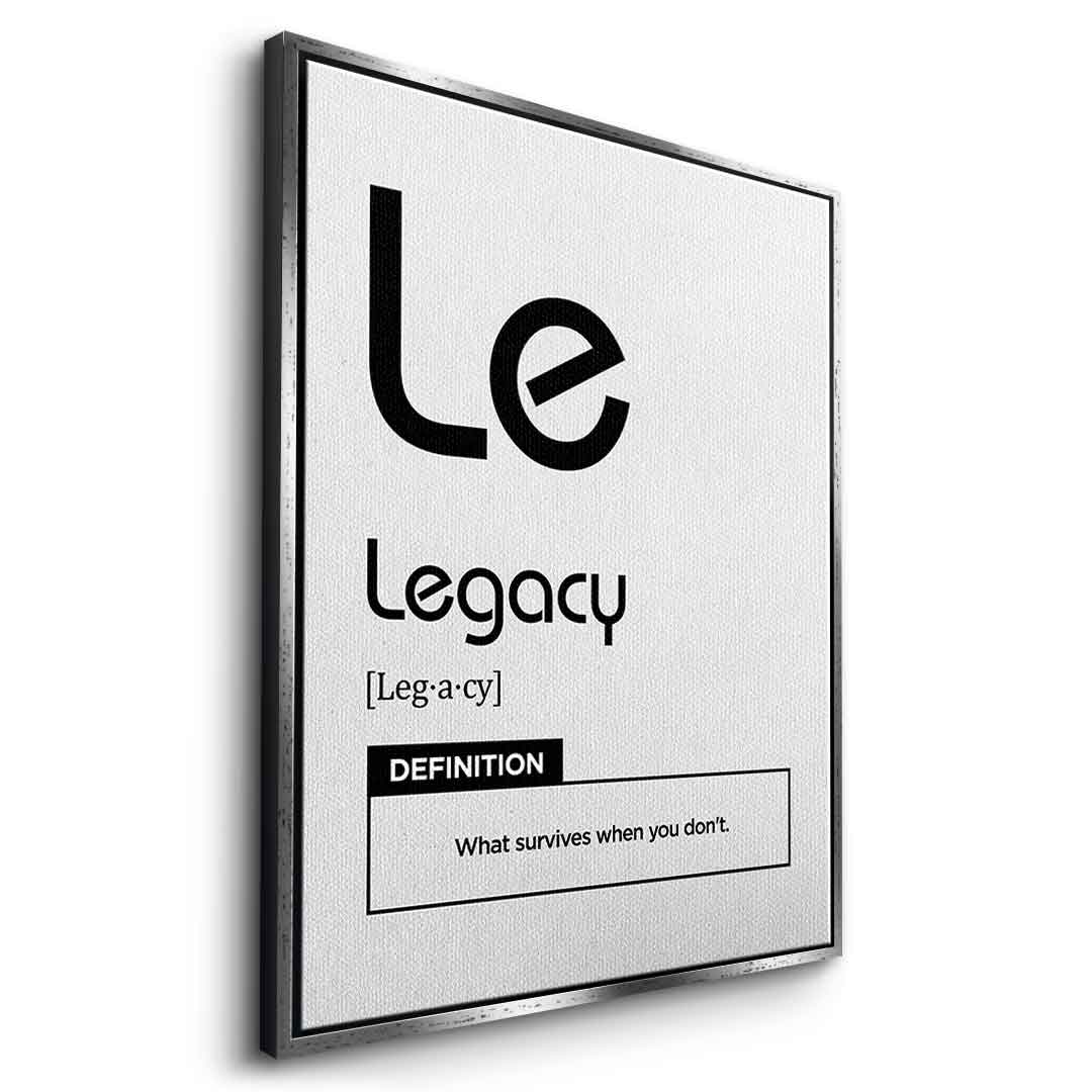 DOTCOMCANVAS® Legacy (Le) Leinwandbild Version Weiß – Seitenansicht Weiß