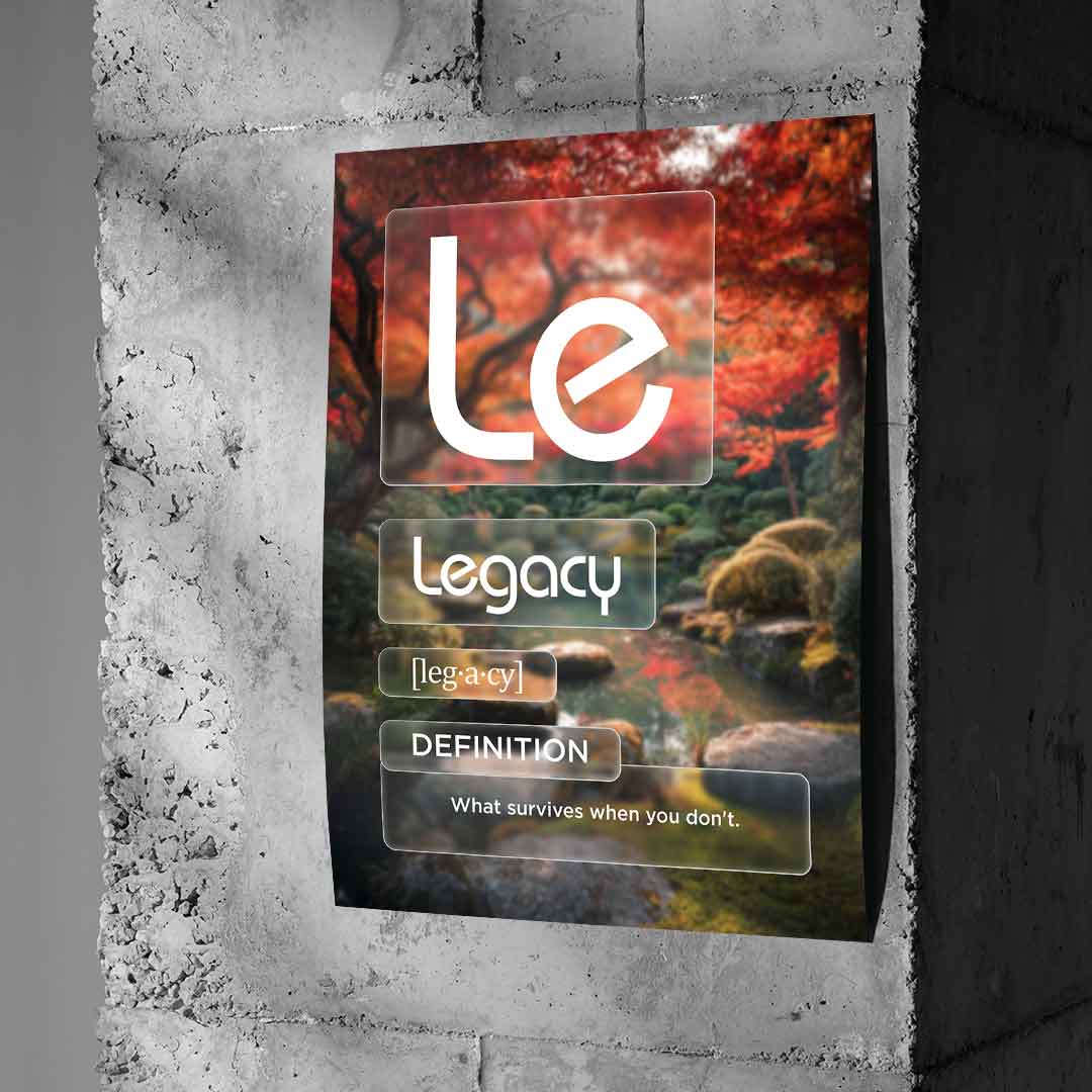 DOTCOMCANVAS® Legacy (Le) Poster Version Farbig – Wand-Mockup