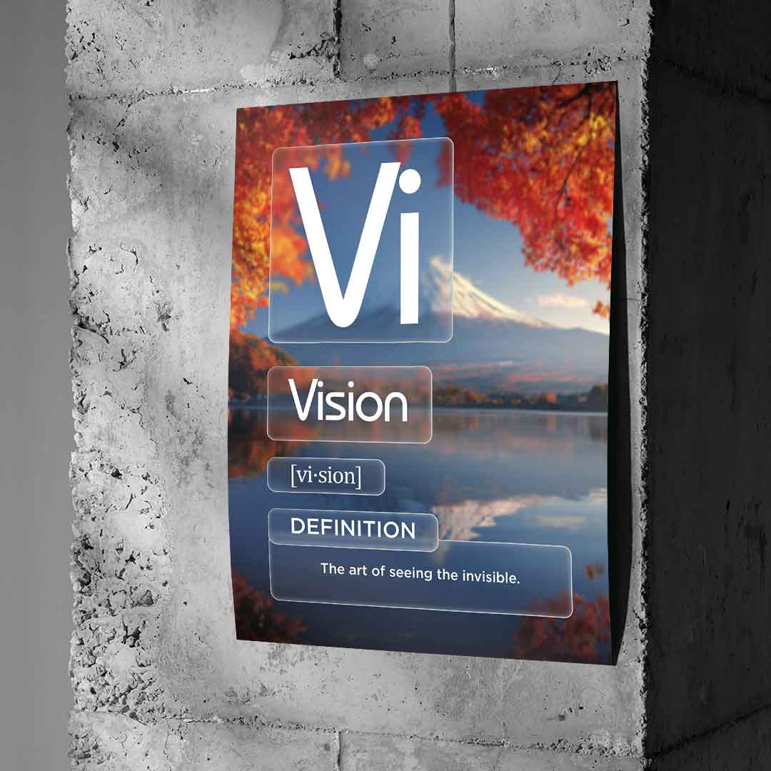 DOTCOMCANVAS® Vision (Vi) Poster Version Farbig – Wand-Mockup