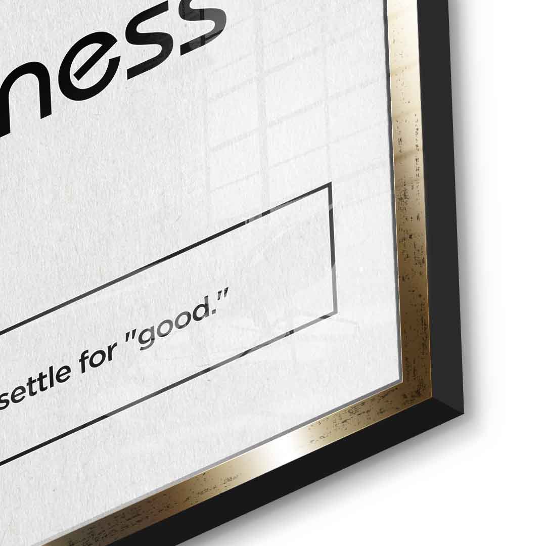 DOTCOMCANVAS® Greatness (Gr) Acrylglasbild Version Weiß – Detailansicht