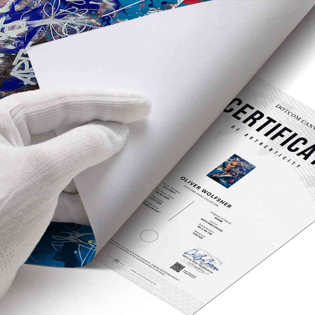 DOTCOMCANVAS Merlin Graffiti Poster Echtheitszertifikat