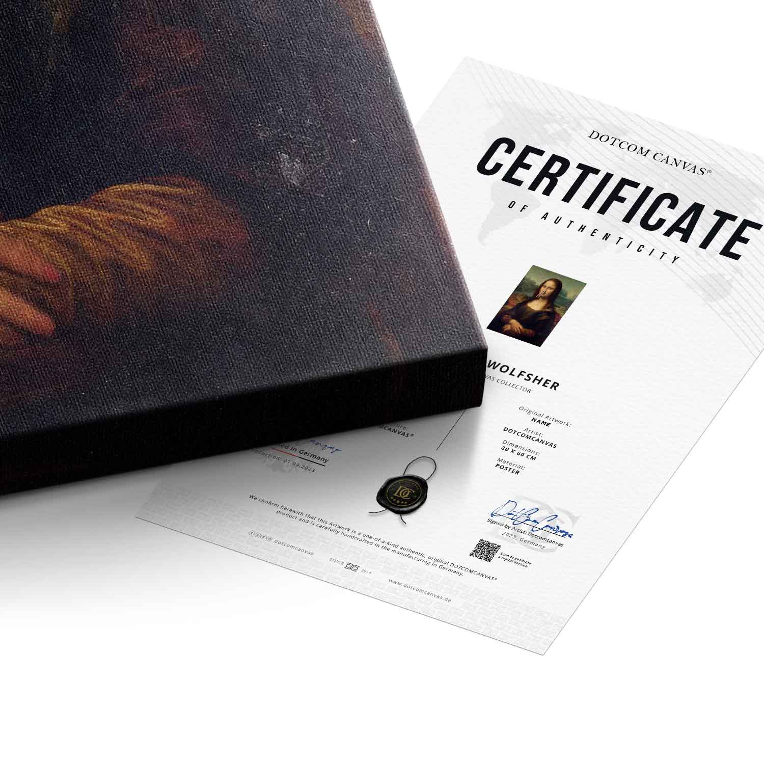 DOTCOMCANVAS Mona Lisa 2 for Toilett Leinwandbild – Humor Klassik WC Wandbild