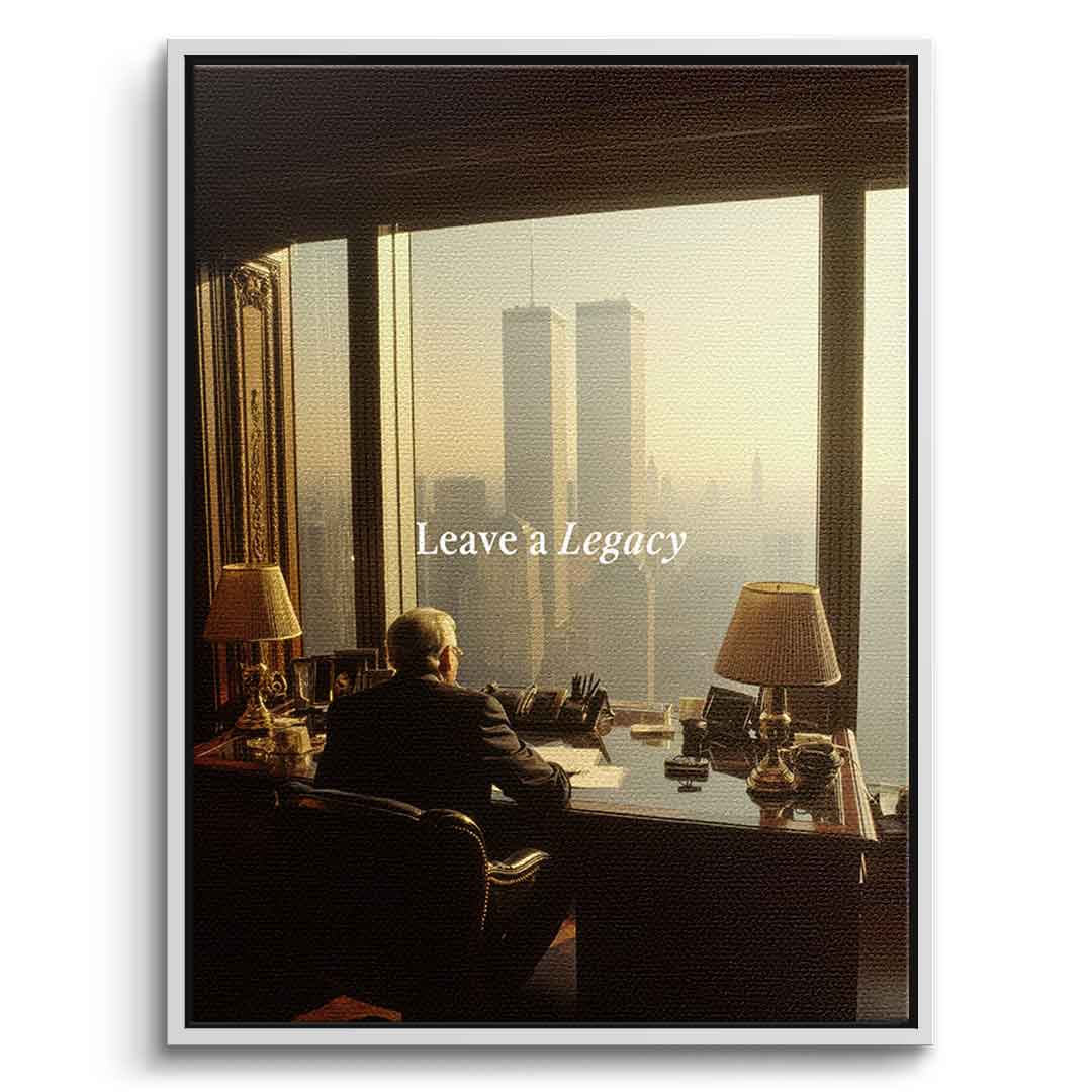 DOTCOMCANVAS Leave a Legacy Leinwandbild – Vorderansicht weißer Rahmen