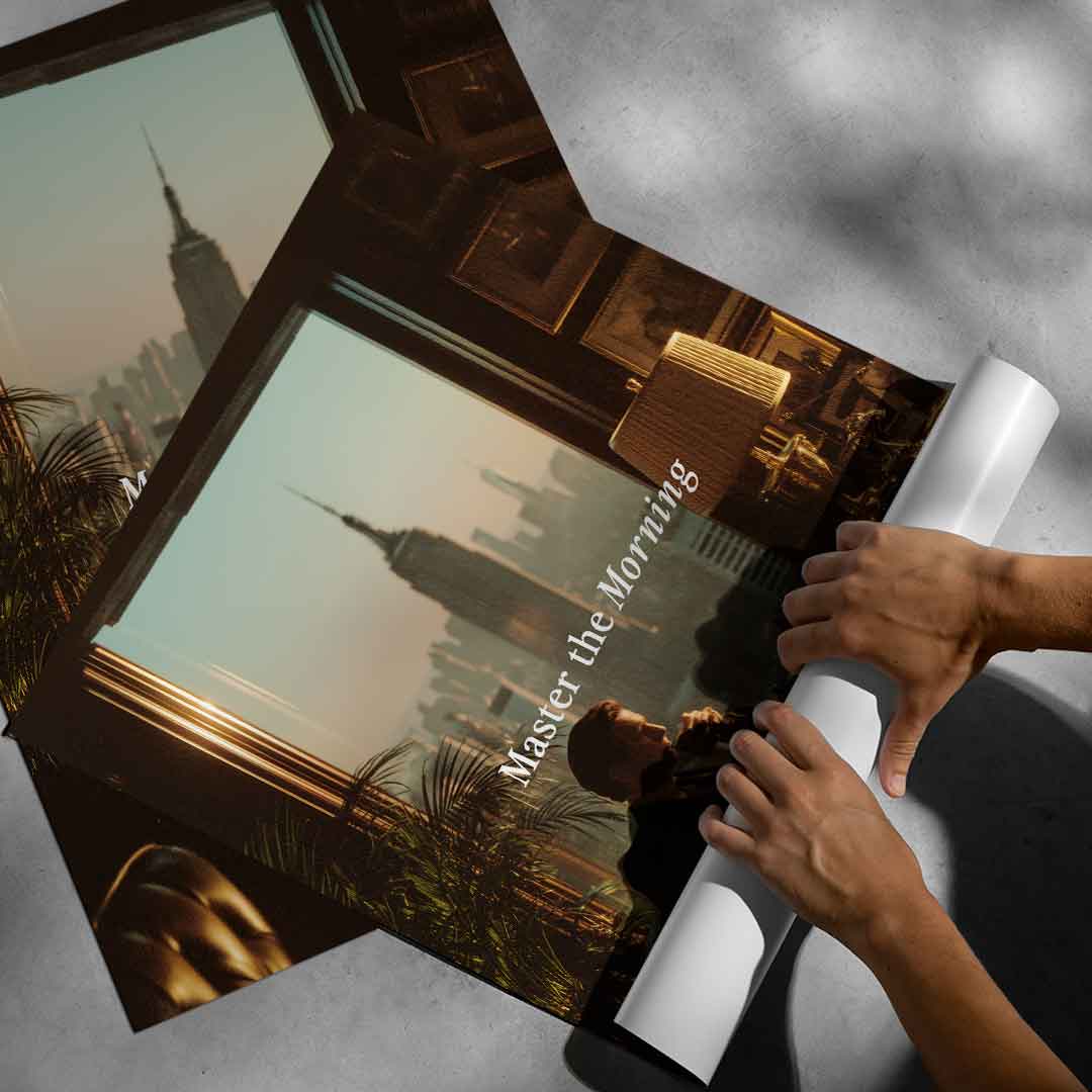 DOTCOMCANVAS Master the Morning Poster Rollup