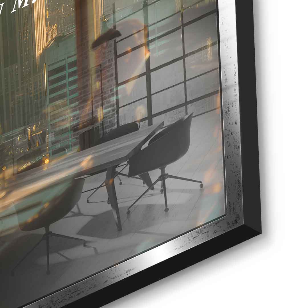 DOTCOMCANVAS® Visionary Mindset Acrylglas – Seitenansicht