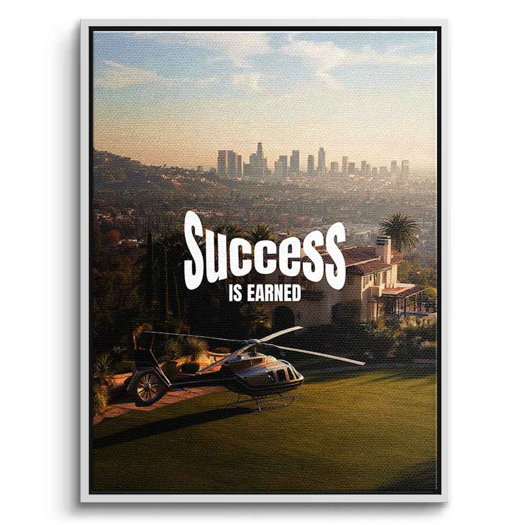 DOTCOMCANVAS Success is Earned Leinwandbild Hochformat Hauptansicht