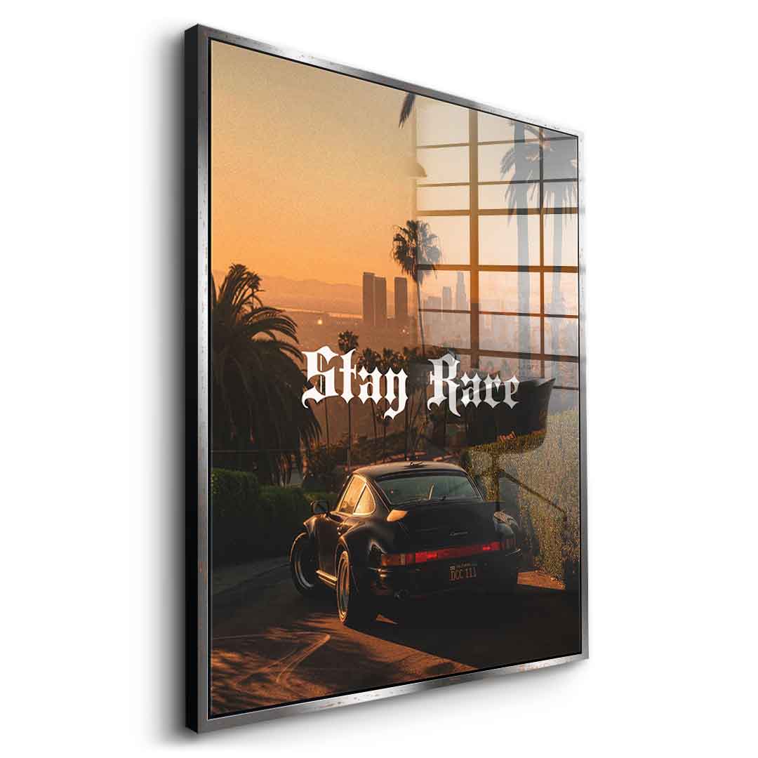 DOTCOMCANVAS Stay Rare Acrylglasbild Seitenansicht goldener Rahmen