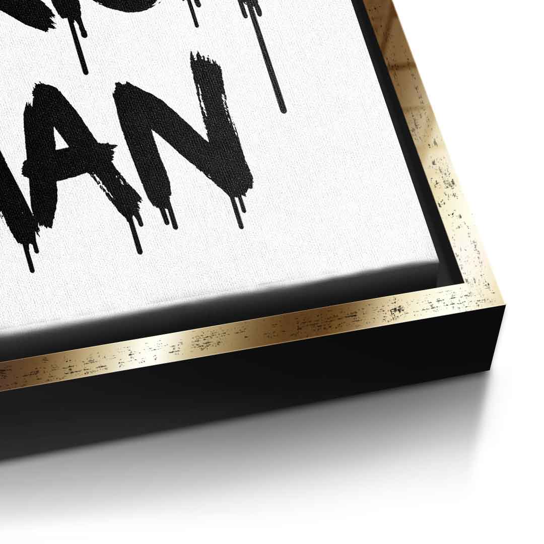 DOTCOMCANVAS Mom, I am a Rich, Man. Leinwandbild Detail Gold Rahmen