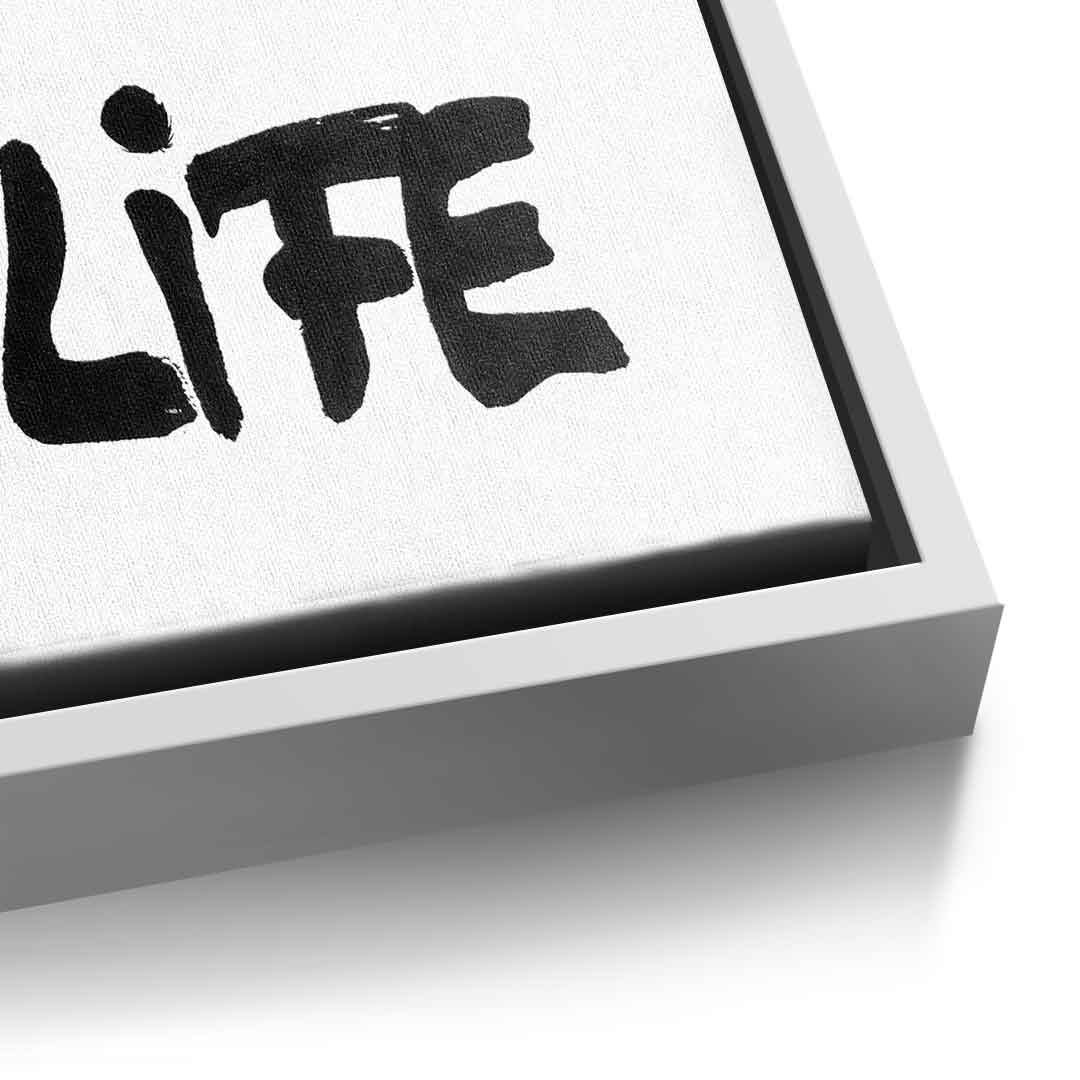 DOTCOMCANVAS live your f***ing best life Leinwandbild Detail weißer Rahmen