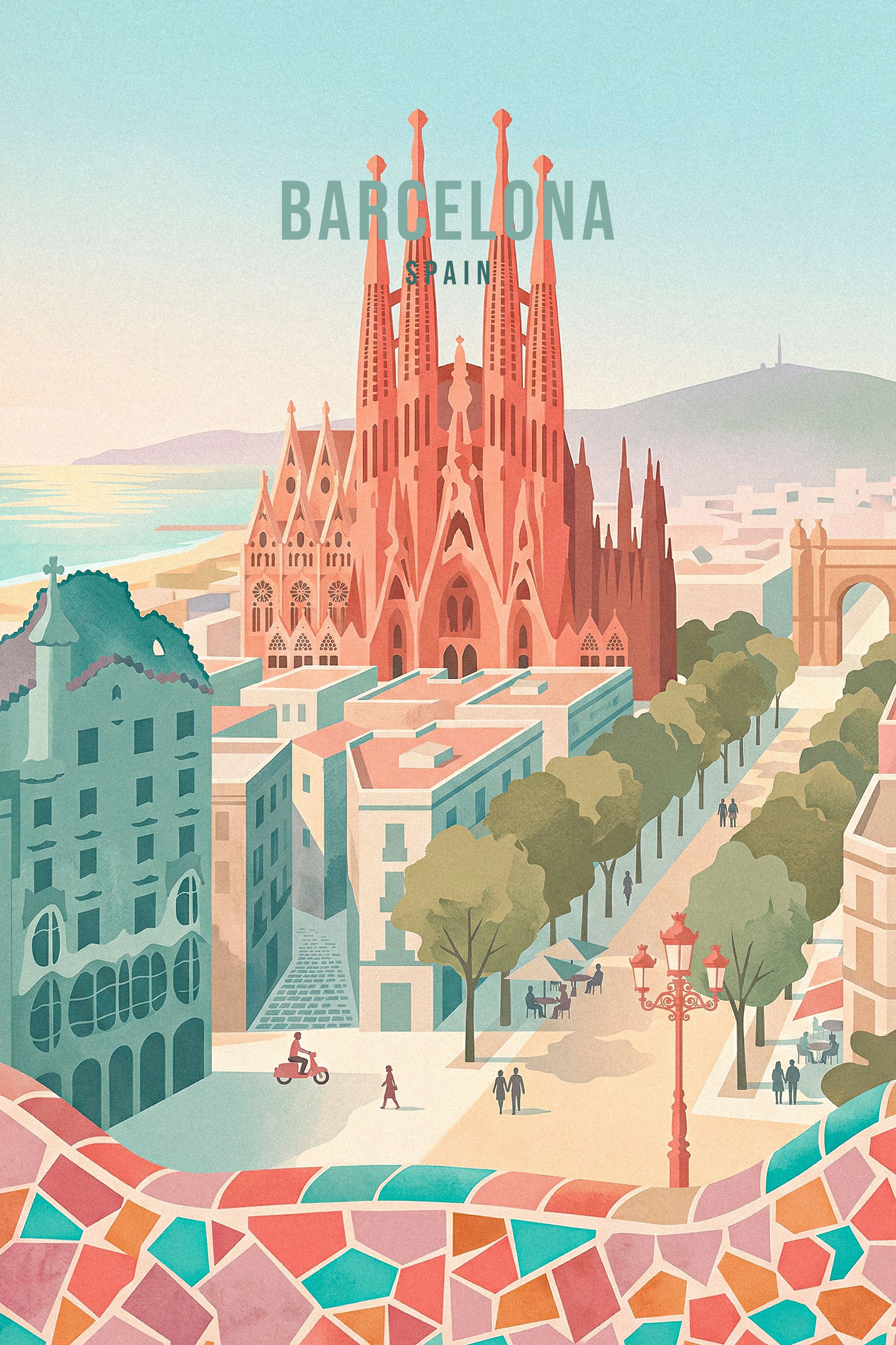 DOTCOMCANVAS 3561 Barcelona Leinwandbild Originalmotiv