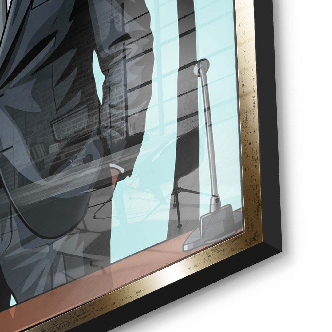 DOTCOMCANVAS Belive. Archive. Succeed. Acrylglasbild Detailansicht Goldener Rahmen