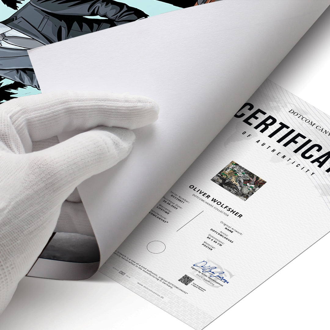 DOTCOMCANVAS Belive. Archive. Succeed. Poster Echtheitszertifikat