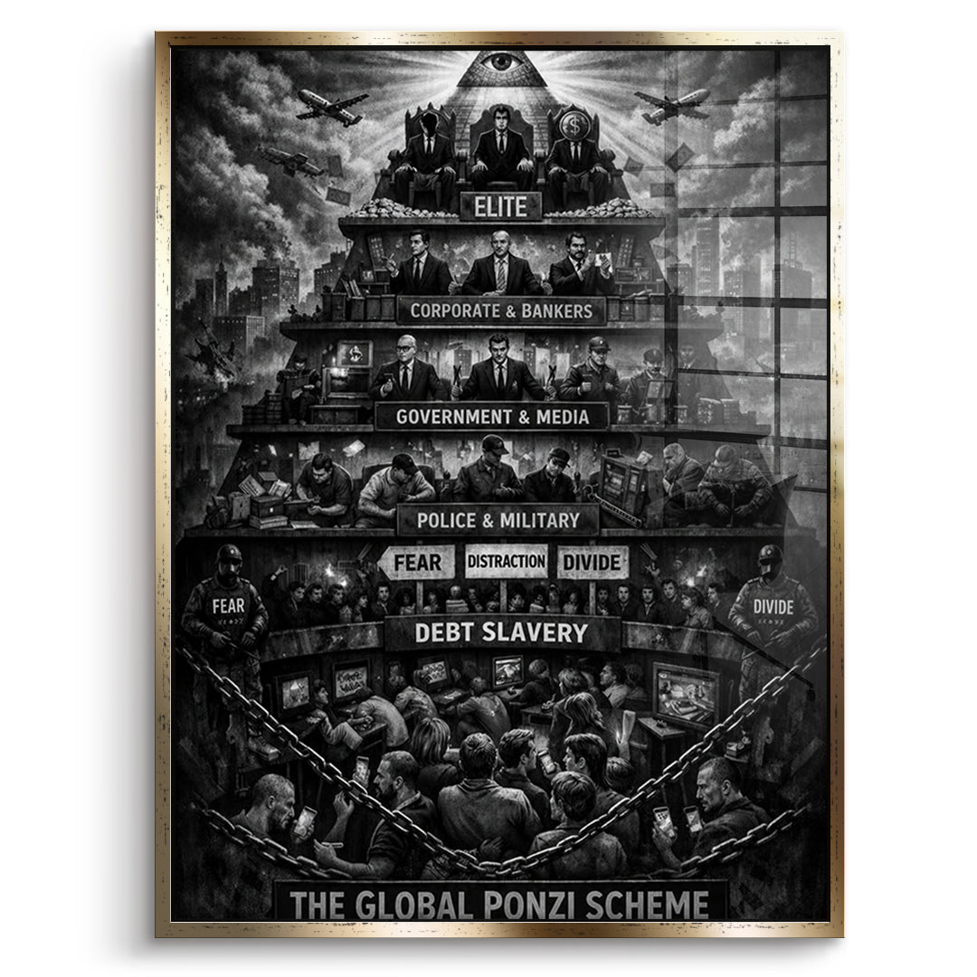 Elite Pyramide Acrylglas goldener Rahmen
