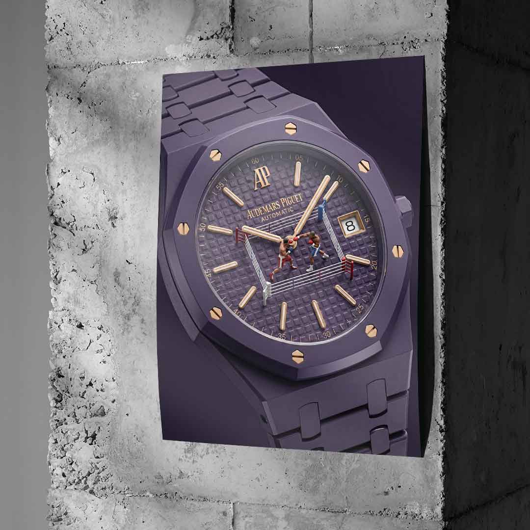 Luxury Timepiece – Boxing Poster an Betonwand