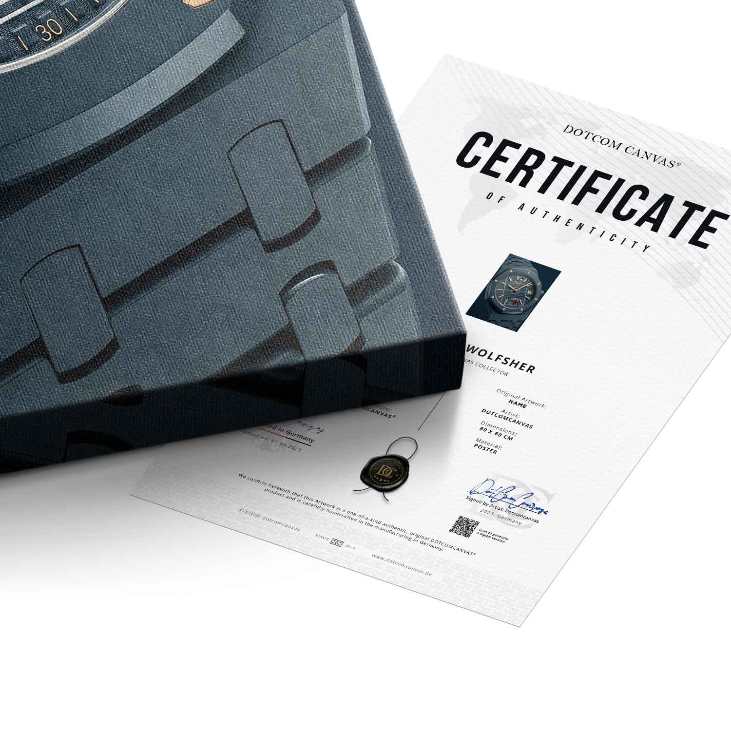 Luxury Timepiece – Football Leinwandbild Echtheitszertifikat