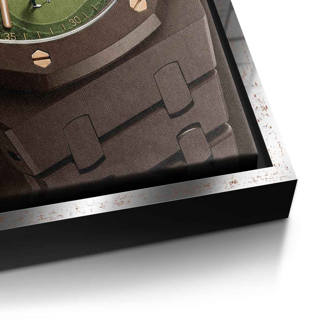 Luxury Timepiece – Golf Leinwandbild Detailansicht Silber