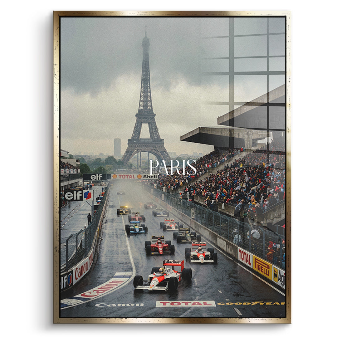 Paris F1 Acrylglas - Goldener Rahmen