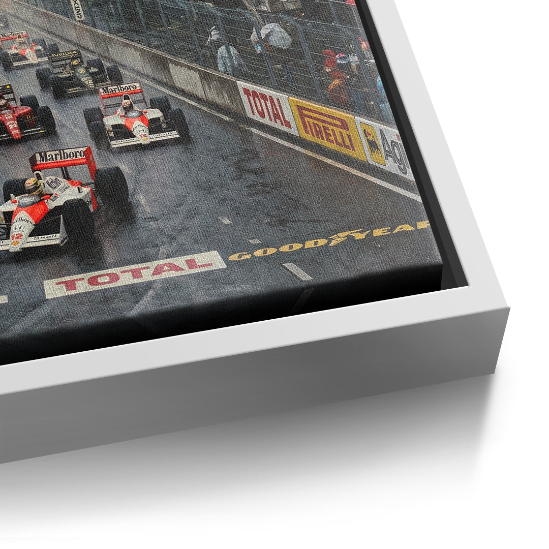 Paris F1 Leinwandbild – Detail weißer Rahmen