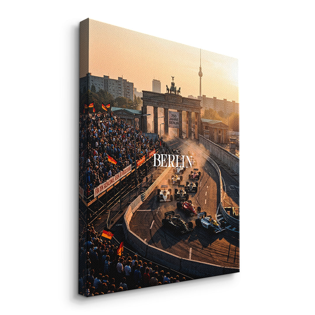 DOTCOMCANVAS Berlin F1 Leinwandbild Seitenansicht ohne Rahmen