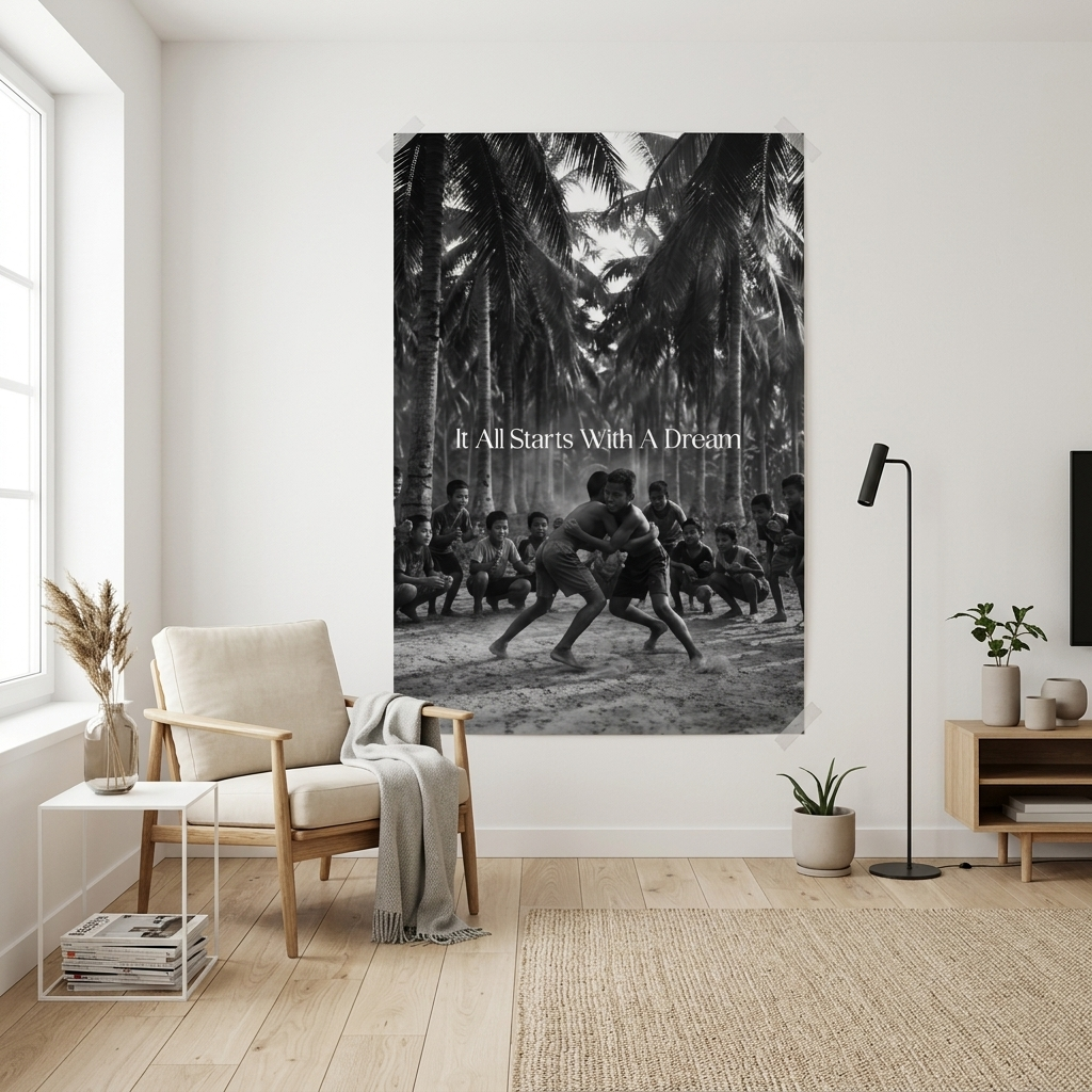 Dream Wrestling Poster Raum-Mockup