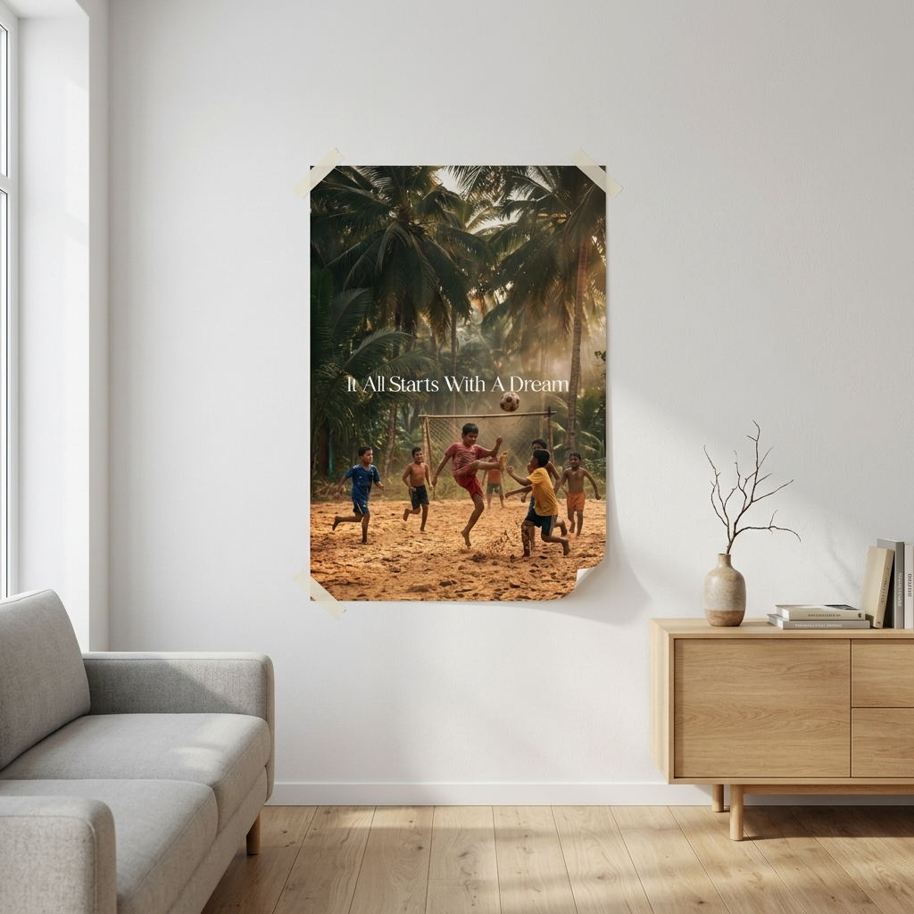 Dream Football Poster Raum-Mockup